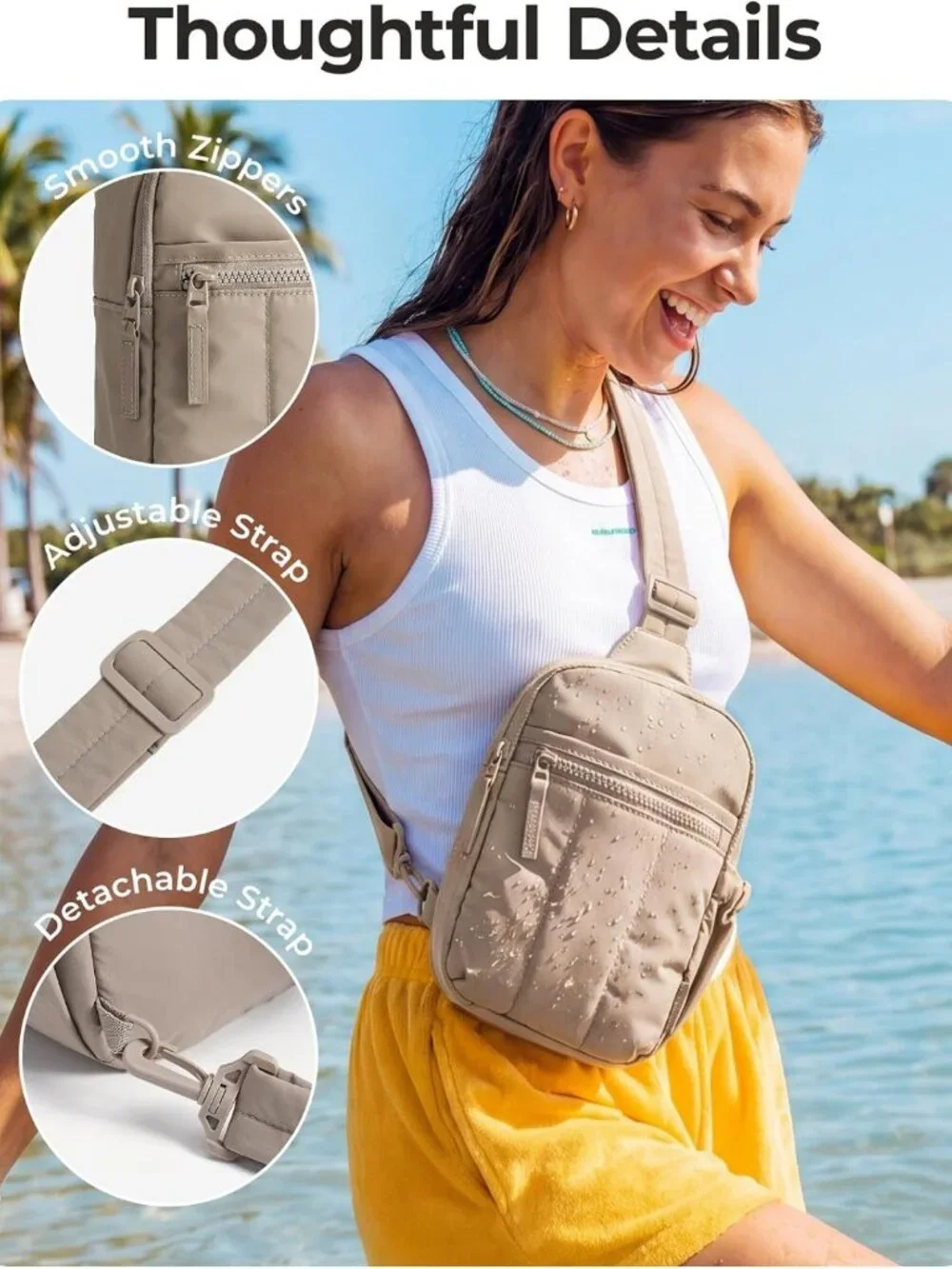 Quilted Puffer Crossbody Bag for Women | Small Sling Fanny Pack & Travel Purse